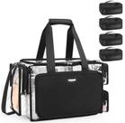 Bolsa de maquiagem Relavel Clear com 4 bolsas pequenas e alça de ombro