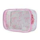 Bolsa de maquiagem RSRSLEII Cute Clear com padrão de laço de nylon 20x14x6cm Bolsa de maquiagem RSRSLEII Cute Clear com padrão de laço de nylon 20x14x6cm