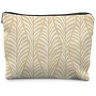 Bolsa de maquiagem RYYCDOI Boho Beige Leaf para mulheres, linho, impermeável