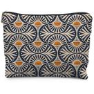 Bolsa de maquiagem RYYCDOI Boho Sunset Leaf Linen com forro impermeável
