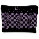 Bolsa de maquiagem RYYCDOI Funny Gothic Skeleton Halloween Purple