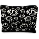 Bolsa de maquiagem RYYCDOI Goth Evil Eyes Witchy Linen impermeável