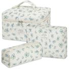 Bolsa de maquiagem senbowe Floral, pacote com 3 unidades, grande, algodão acolchoado