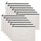 Bolsa de maquiagem Sinzip, lona de algodão branco, 12 peças