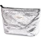 Bolsa de maquiagem Sminra Preppy Canvas Toiletry Bag Silver for Women Bolsa de maquiagem Sminra Preppy Canvas Toiletry Bag Silver for Women