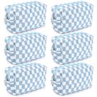 Bolsa de maquiagem SOIDRAM Checkered Blue Cosmetic Travel Bag x6
