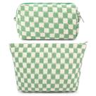 Bolsa de maquiagem SOIDRAM Checkered Green Large Cosmetic Travel