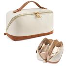 Bolsa de maquiagem Telena Large Capacity Travel PU Leather Beige