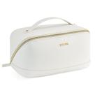 Bolsa de maquiagem Telena Large Capacity Travel PU Leather Beige