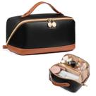 Bolsa de maquiagem Telena Large Capacity Travel PU Leather Black