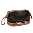 Bolsa de maquiagem Telena Large Capacity Travel PU Leather Black