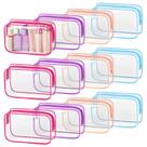 Bolsa de maquiagem TISRATOK Clear para mulheres, 12 peças com zíper multicolorido