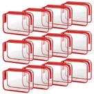 Bolsa de maquiagem TISRATOK em PVC transparente, 12 peças para organizador de viagens, vermelha Bolsa de maquiagem TISRATOK em PVC transparente, 12 peças para organizador de viagens, vermelha