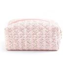 Bolsa de maquiagem TJJII Floral Acolchoada Poliéster Blossom Blush Pink