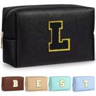 Bolsa de maquiagem TOPEAST Preppy Patch personalizada preta Bolsa de maquiagem TOPEAST Preppy Patch personalizada preta