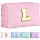 Bolsa de maquiagem TOPEAST Preppy Pink Glitter Chenille Patch Bolsa de maquiagem TOPEAST Preppy Pink Glitter Chenille Patch