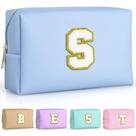Bolsa de maquiagem TOPEAST Sky Blue Preppy Stuff em couro PU impermeável Bolsa de maquiagem TOPEAST Sky Blue Preppy Stuff em couro PU impermeável
