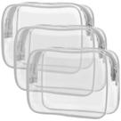 Bolsa de maquiagem transparente PACKISM Waterproof Aprovada pela TSA, pacote com 3
