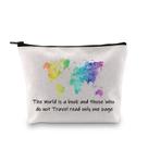 Bolsa de maquiagem Traveler MBMSO the World é um livro à prova d'água
