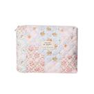 Bolsa de maquiagem uekeboag Acolchoada de algodão Coquette Floral 03 Pink