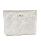 Bolsa de maquiagem uekeboag branca de algodão acolchoado Coquette 03White
