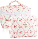 Bolsa de maquiagem URSKYTOUS, conjunto de algodão acolchoado, 2 grandes, pequenas, rosa Bolsa de maquiagem URSKYTOUS, conjunto de algodão acolchoado, 2 grandes, pequenas, rosa