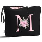 Bolsa de maquiagem Vavabox A-Z personalizada preta para mulheres