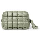 Bolsa de maquiagem Yarnic Quilted Cosmetic Bag Organizer Sage Green