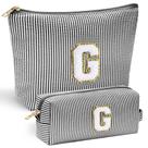 Bolsa de maquiagem YOOLIFE Personalized Initial Stitch Chenille Bolsa de maquiagem YOOLIFE Personalized Initial Stitch Chenille