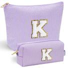 Bolsa de maquiagem YOOLIFE roxa para meninas, bolsa fofa personalizada