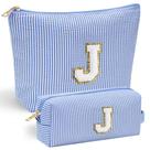 Bolsa de maquiagem YOOLIFE Teen Girl Gifts Trendy Stuff Blue Initial J Bolsa de maquiagem YOOLIFE Teen Girl Gifts Trendy Stuff Blue Initial J