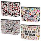 Bolsa de maquiagem ZHAMEN Magic Cartoon Mouse Linen, conjunto de 4 peças
