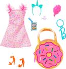 Bolsa de moda Barbie Premium Pink Donut com vestido e acessórios