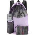 Bolsa de natação de malha HOHOM grande com cordão impermeável 58x48 cm