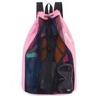 Bolsa de natação WANDF Mochila de malha com cordão para natação rosa