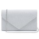 Bolsa de noite Clutch Dasein Glistening, festa de casamento, prata