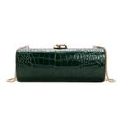 Bolsa de noite Clutch WIGUYUN com estampa de crocodilo verde