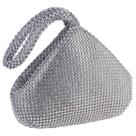 Bolsa de noite CROWN GUIDE Vintage Clutch Bling Beaded Silver