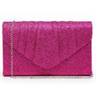 Bolsa de noite Dasein Glistening Pleated Clutch Bolsa Fuchsia