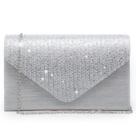 Bolsa de noite Dasein Rhinestone Clutch Purse for Women Silver