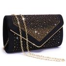 Bolsa de noite Dasein Rhinestone Faux Suede Clutch para mulheres