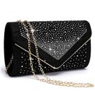 Bolsa de noite Dasein Rhinestone Faux Suede Clutch para mulheres
