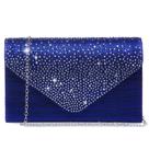 Bolsa de noite Dasein Satin Rhinestone Clutch Purse azul marinho