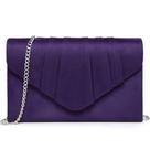 Bolsa de noite Dasein Velvety Plissada Envelope Clutch Purple