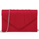 Bolsa de noite Dasein Velvety Plissada Envelope Clutch Red