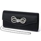 Bolsa de noite DETARA Shiny Crystal Bow Clutch Purse preta