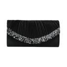 Bolsa De Noite Em Cetim Com Glitter Para Mulheres, Bolsa De Ombro Com Cadeia De Strass, Luxuosa Para