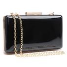 Bolsa de noite feminina Dasein Clutch em couro envernizado preta