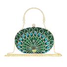 Bolsa de noite MAIRLOM Sparkly Rhinestone Clutch Green Peacock
