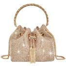 Bolsa de noite TOPALL Upgrade Rhinestone Silver Clutch Feminina